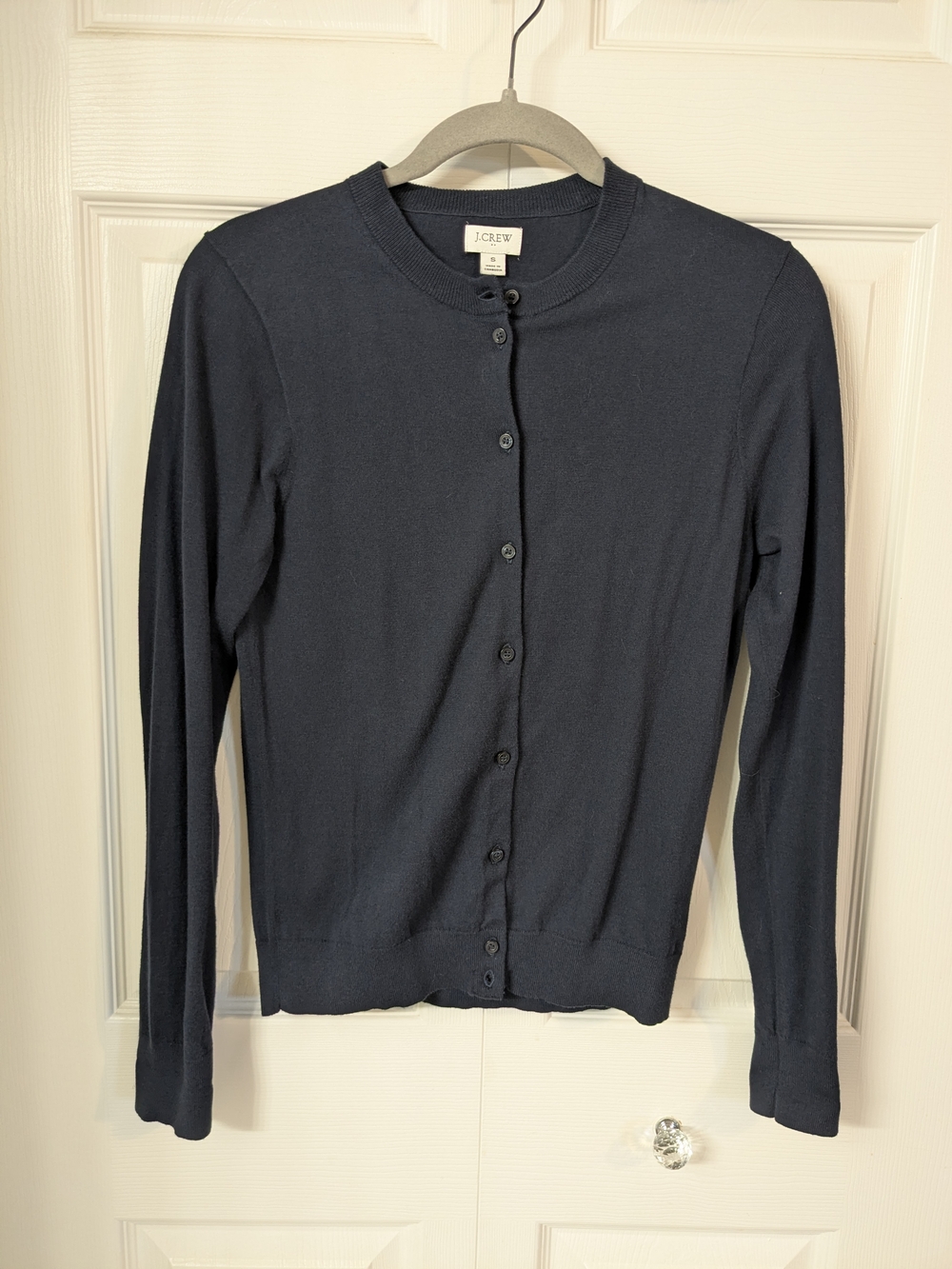 J. Crew Factory Navy Blue Cotton Cardigan Small